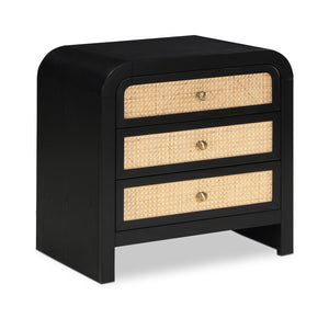 Siena Black Night Stand SienaBlack-NS Meridian Furniture