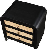 Siena Black Night Stand SienaBlack-NS Meridian Furniture