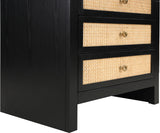 Siena Black Night Stand SienaBlack-NS Meridian Furniture