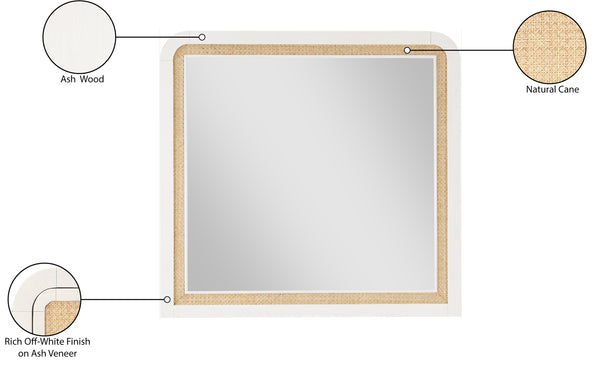 Siena White Mirror SienaWhite-M Meridian Furniture