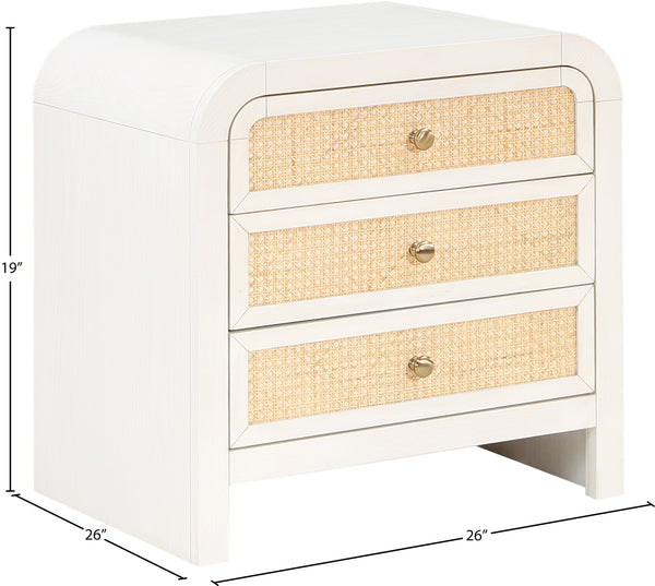 Siena White Night Stand SienaWhite-NS Meridian Furniture