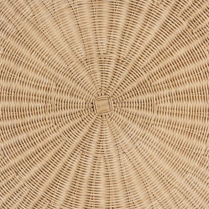 Bali & Pari Silvia Handwoven Rattan Round Coffee Table with Sculptural Pedestal Base