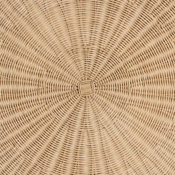 Bali & Pari Silvia Handwoven Rattan Round Coffee Table with Sculptural Pedestal Base