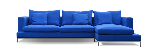 Soho Concept Zara Small Armchair & Simena Sofa Sectional: Modern Design, Plush Comfort, Stainless Steel Base, Blue Blue  Soho-concept-dining-chair-13553