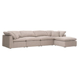 Sky Modular Ottoman Performance Latte Micro Boucle, Espresso 6610-0.LATMB Essentials for Living