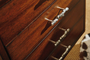 Lexington Sligh La Costa Live Edge Writing Desk - Stunning Mahogany & Trembesi Design With Polished Stainless Base Light Golden Brown Wood 100nl-405