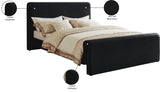 Sloan Black Velvet King Bed SloanBlack-K Meridian Furniture