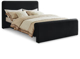 Sloan Black Velvet Queen Bed SloanBlack-Q Meridian Furniture