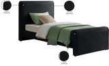 Sloan Black Velvet Twin Bed SloanBlack-T Meridian Furniture