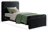 Sloan Black Velvet Twin Bed SloanBlack-T Meridian Furniture