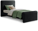 Sloan Black Velvet Twin Bed SloanBlack-T Meridian Furniture