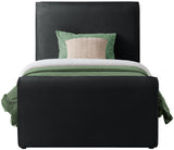 Sloan Black Velvet Twin Bed SloanBlack-T Meridian Furniture