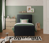 Sloan Black Velvet Twin Bed SloanBlack-T Meridian Furniture