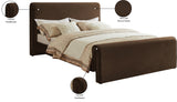 Sloan Brown Velvet King Bed SloanBrown-K Meridian Furniture