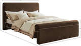 Sloan Brown Velvet King Bed SloanBrown-K Meridian Furniture