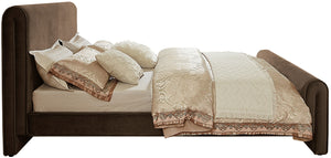 Sloan Brown Velvet King Bed SloanBrown-K Meridian Furniture
