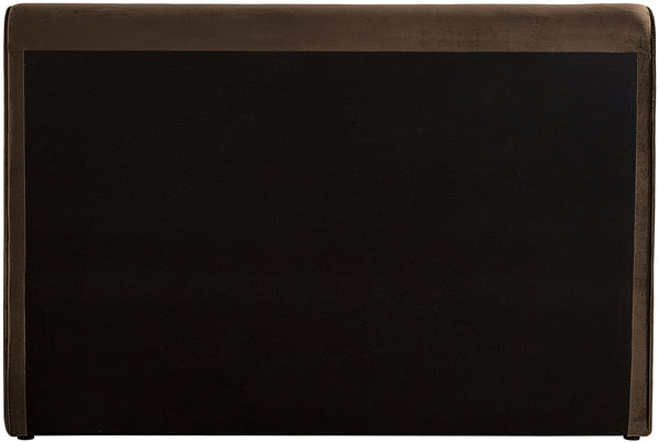 Sloan Brown Velvet King Bed SloanBrown-K Meridian Furniture