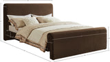 Sloan Brown Velvet Queen Bed SloanBrown-Q Meridian Furniture