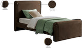 Sloan Brown Velvet Twin Bed SloanBrown-T Meridian Furniture