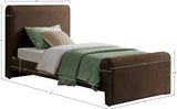 Sloan Brown Velvet Twin Bed SloanBrown-T Meridian Furniture