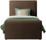 Sloan Brown Velvet Twin Bed SloanBrown-T Meridian Furniture