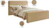 Sloan Camel Velvet King Bed SloanCamel-K Meridian Furniture