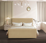 Sloan Camel Velvet Queen Bed SloanCamel-Q Meridian Furniture