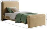 Sloan Camel Velvet Twin Bed SloanCamel-T Meridian Furniture