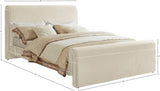 Sloan Cream Velvet Queen Bed SloanCream-Q Meridian Furniture