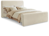 Sloan Cream Velvet Queen Bed SloanCream-Q Meridian Furniture