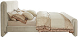 Sloan Cream Velvet Queen Bed SloanCream-Q Meridian Furniture