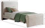 Sloan Cream Velvet Twin Bed SloanCream-T Meridian Furniture