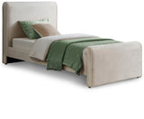 Sloan Cream Velvet Twin Bed SloanCream-T Meridian Furniture