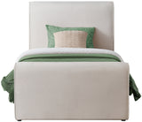 Sloan Cream Velvet Twin Bed SloanCream-T Meridian Furniture