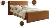 Sloan Saddle Velvet King Bed SloanSaddle-K Meridian Furniture