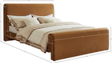 Sloan Saddle Velvet King Bed SloanSaddle-K Meridian Furniture