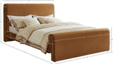 Sloan Saddle Velvet Queen Bed SloanSaddle-Q Meridian Furniture