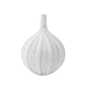Zeugma Small Striped Pot - Antiqued White Clay Planter, 7"X7"X10" Ideal For Home Decor & Plant Lovers   Nw230536