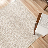 Orian Rugs Skins Snow Leopard Machine Woven Polypropylene Contemporary Area Rug Beige Polypropylene