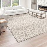 Orian Rugs Skins Snow Leopard Machine Woven Polypropylene Contemporary Area Rug Grey Polypropylene