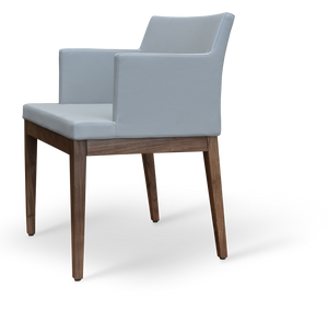 Soho Concept Soho Wood Counter & Bar Dining Chair - Soft Leatherette Upholstery, Solid Beech, Walnut Finish Walnut  Soho-concept-dining-chair-05814