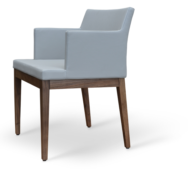 Soho Concept Soho Wood Counter & Bar Dining Chair - Soft Leatherette Upholstery, Solid Beech, Walnut Finish Walnut  Soho-concept-dining-chair-05814