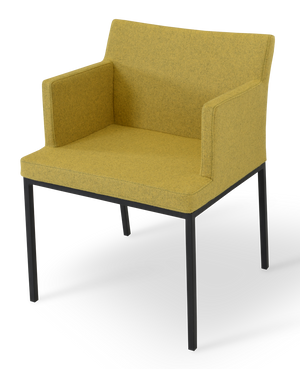 Soho Concept Soho Flat Armchair Dining Chair In Dark Grey Camira Blazer Wool With Chrome Base - 10-year Guarantee! Chrome  Soho-concept-dining-chair-05854