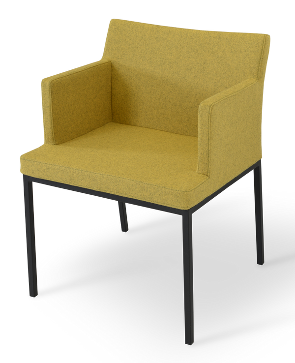 Soho Concept Soho Flat Armchair Dining Chair In Dark Grey Camira Blazer Wool With Chrome Base - 10-year Guarantee! Chrome  Soho-concept-dining-chair-05854