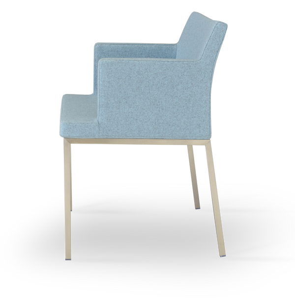 Soho Concept Brushed Stainless Steel Dining Chair With Camira Blazer Wool Upholstery – 10-year Durability Guarantee Chrome,Blue  Soho-concept-dining-chair-05858