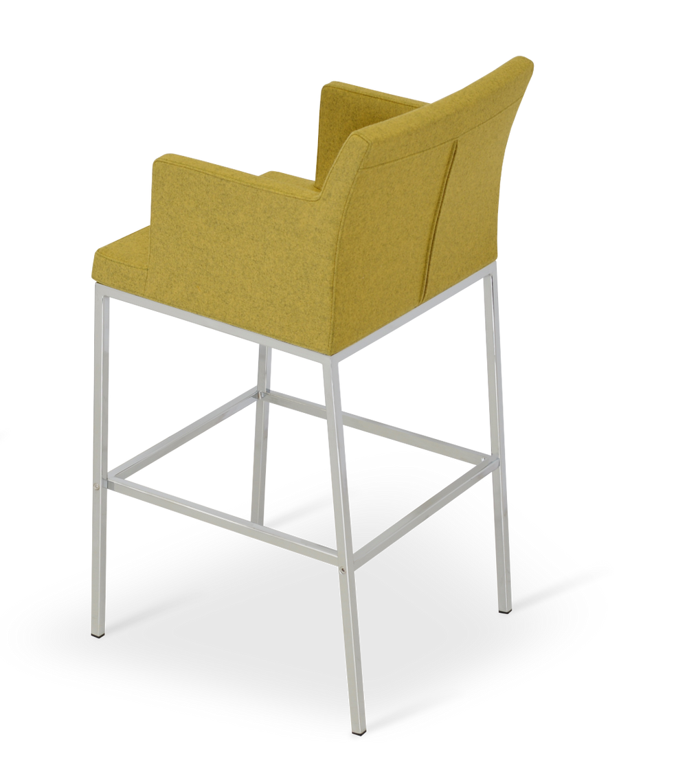 Soho Concept Prisma Galata Barstools & Counterstools - Durable Camira Era Fabric, Chrome Finish, 10-year Guarantee Chrome Steel Tubular Legs Soho-concept-dining-chair-09812