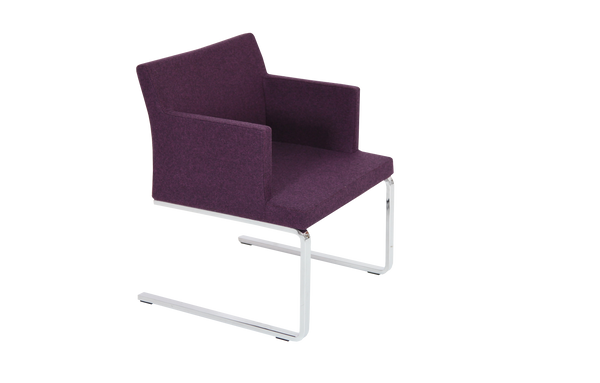 Soho Concept Soho Flat Armchair Dining Chair In Dark Grey Camira Blazer Wool With Chrome Base - 10-year Guarantee! Deep Maroon  Soho-concept-dining-chair-05865