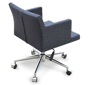 Soho Concept Soho Office Armchair - Premium Camira Blazer Wool Fabric, Adjustable Height, 10-year Warranty, Turquoise Dark Grey  Soho-concept-dining-chair-11966