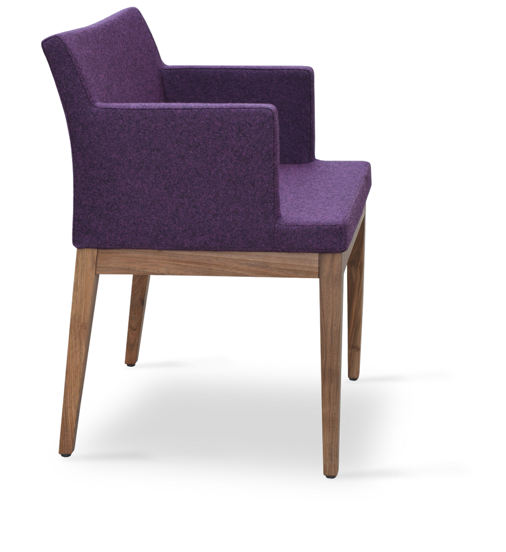 Soho Concept Soho Wood Counter & Bar Chair - Elegant Beech Wood, Camira Era Fabric, 10-year Warranty, Premium Quality Deep Maroon  Soho-concept-dining-chair-05922