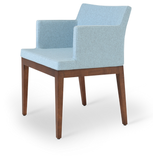 Soho Concept Soho Wood Counter & Bar Chair - Elegant Beech Wood, Camira Era Fabric, 10-year Warranty, Premium Quality Blue  Soho-concept-dining-chair-05924